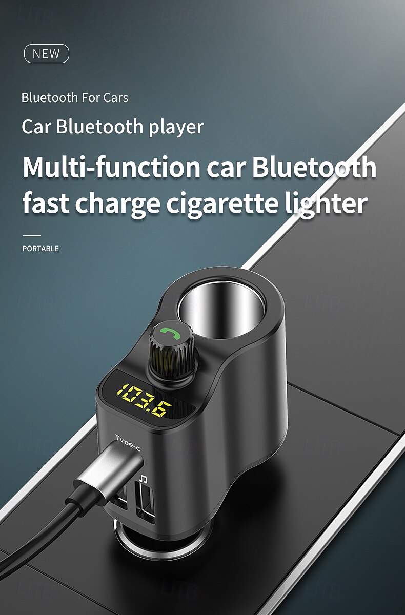 FM Transmitter BT 5.0 Car Kit Handsfree Car Music Player Cigarette Lighter Socket Splitter Dual USB Car Charger 2025 - $31.99 –P1