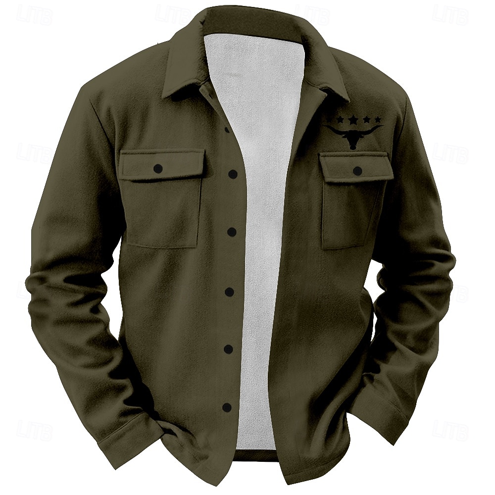 Per uomo Occidentale Mucca Stampa di mucca Camicia Giacca da camicia Sovracamicia Manica lunga Vintage Informale Giornaliero Primavera Autunno Inverno Colletto Bottoni camicie con colletto Nero del 2026 a $35.99 –P3