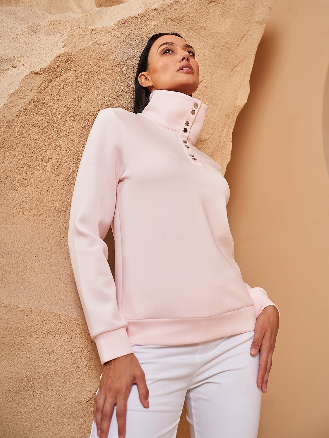 Dam Pullover-tröja Svart Vit Rosa Långärmad Överdelar Golfkläder för damer Kläder Outfits Bär kläder 2025 - $33.99 –P6