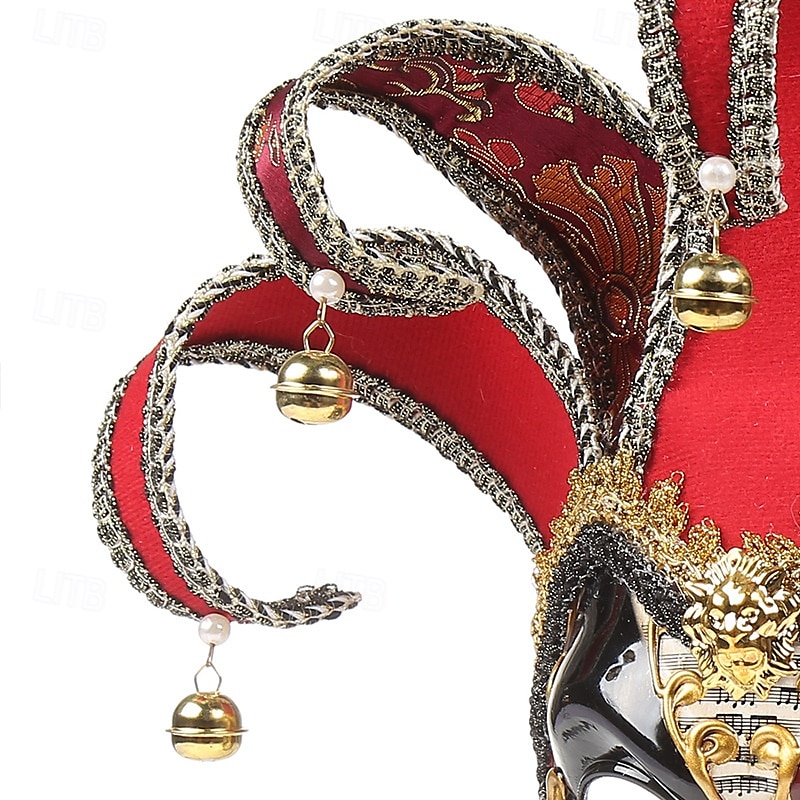 Harlekin Halloween Venezianische Maske / Arlecchino Karnevalsmaske Vollgesicht Erwachsene Herren Halloween / Karneval Party Maskerade Karneval von Venedig Einfache Halloween-Kostüme Verkleiden 2025 - $29.99 –P4