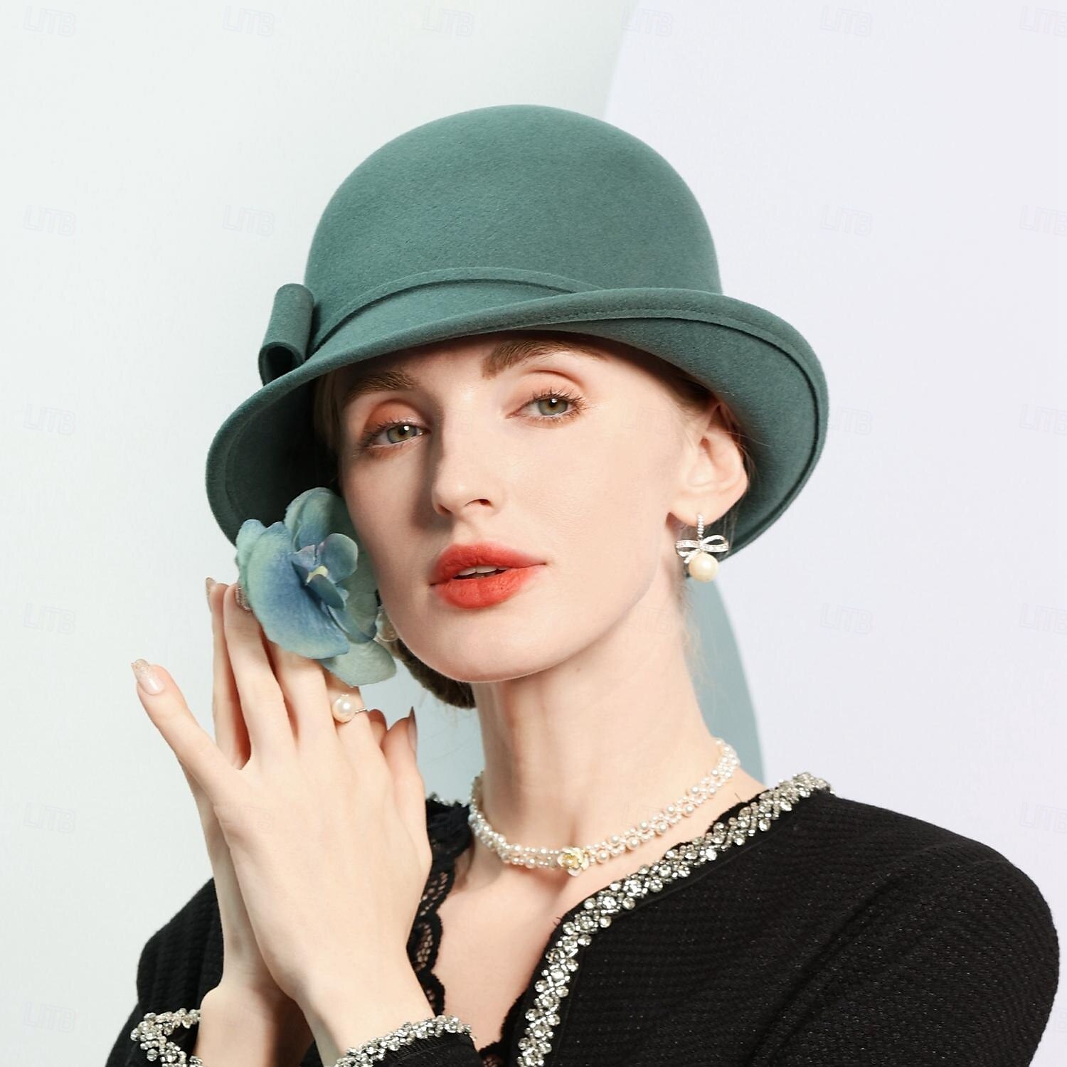 chapéus 100% lã chapéu coco / cloche chapéu balde chapéu fedora chá de casamento elegante casamento com laço cor pura chapéu chapéu de 2025 por $37.99 –P6