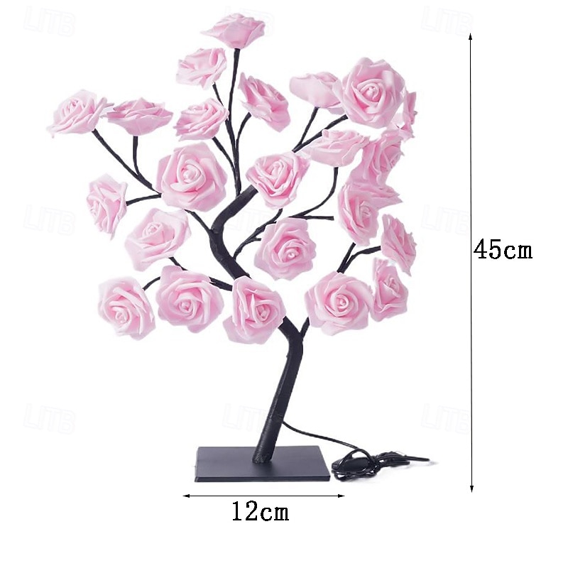 led rosetre lampe valentinsdag skrivebordslampe bryllup bursdagsfest hjemme soverom nattlys usb-drevet avtakbar valentinsdag dekorasjon nattlys 2025 - $21.99 –P1