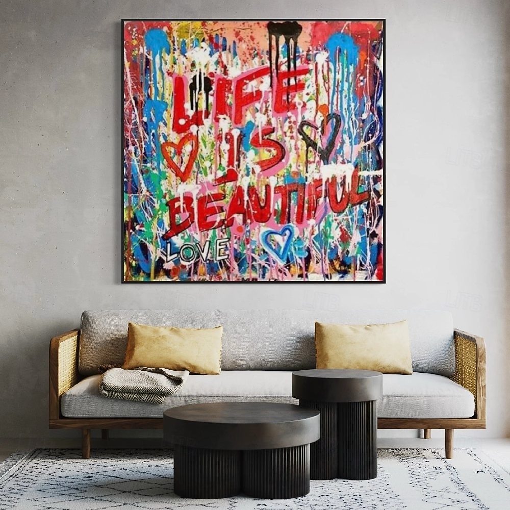pintura a óleo pop art feita à mão abstrata grafite arte pintura a óleo pintada à mão arte de rua pintura a óleo amor pintura escritório arte de parede decoração para quarto sala de estar decoração de 2026 por $141.99 –P1