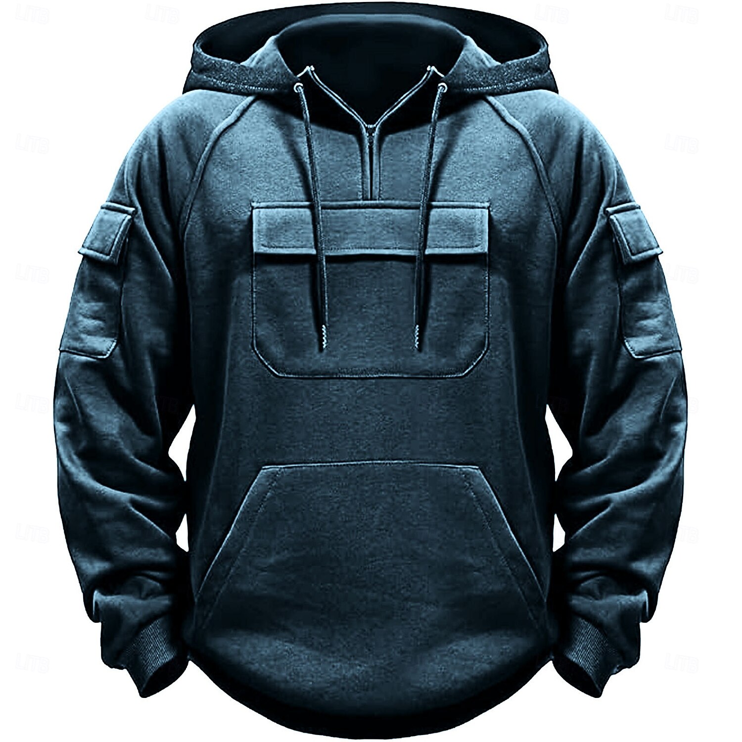 Per uomo Felpa con cappuccio Felpa con cappuccio e cerniera a un quarto Nero Verde militare Blu marino Cachi Grigio scuro Con cappuccio Liscio Tasche Sportivo Giornaliero Per eventi Streetwear del 2025 a $33.99 –P4