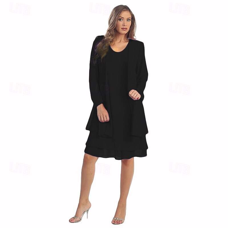 robe en mousseline de soie pour femme robe midi plissée travail rendez-vous vacances élégant décontracté col rond rose clair noir couleur bordeaux de 2025 ? $48.99 -P3