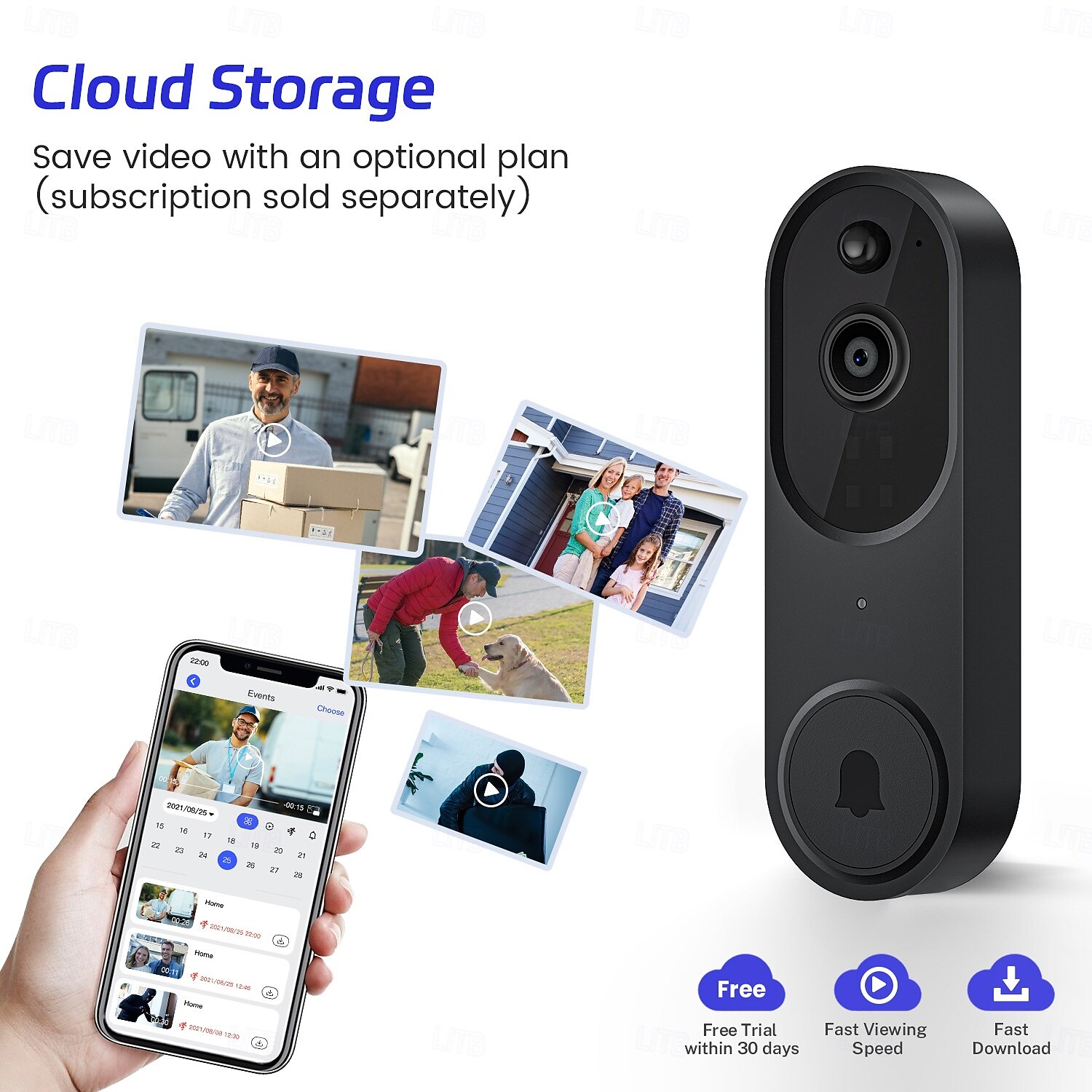 1080p video sonerie cameră inteligentă IA detecție umană vizualizare live inclusă sonerie 2,4 g wifi audio bidirecțional 2025 - $67.99 –P5