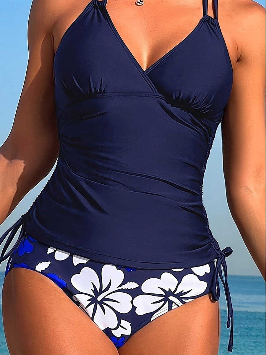 Dam Badkläder Tankini Baddräkt Semester Tropisk Grafisk Ärmlös Baddräkter 2025 - $26.99 –P4