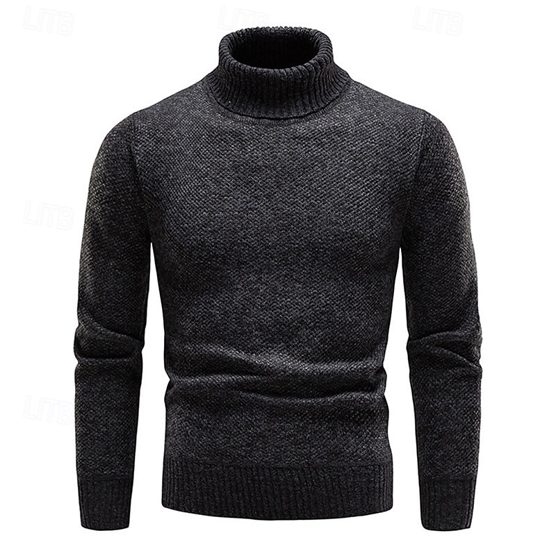 Per uomo Pullover Maglione Maglione lavorato a maglia A coste Maglia Standard Lavorato a maglia Liscio A collo alto Di tendenza Essenziale Da mare Da tutti i giorni Abbigliamento Autunno inverno Nero del 2025 a $22.99 –P7