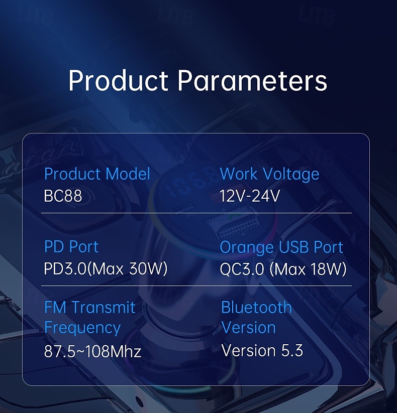 FM Transmitter With Car MP3 Player Fast Charging QC 3.0 Hand-free Call Dual PD Charger Bluetooth 2025 - $43.99 –P13