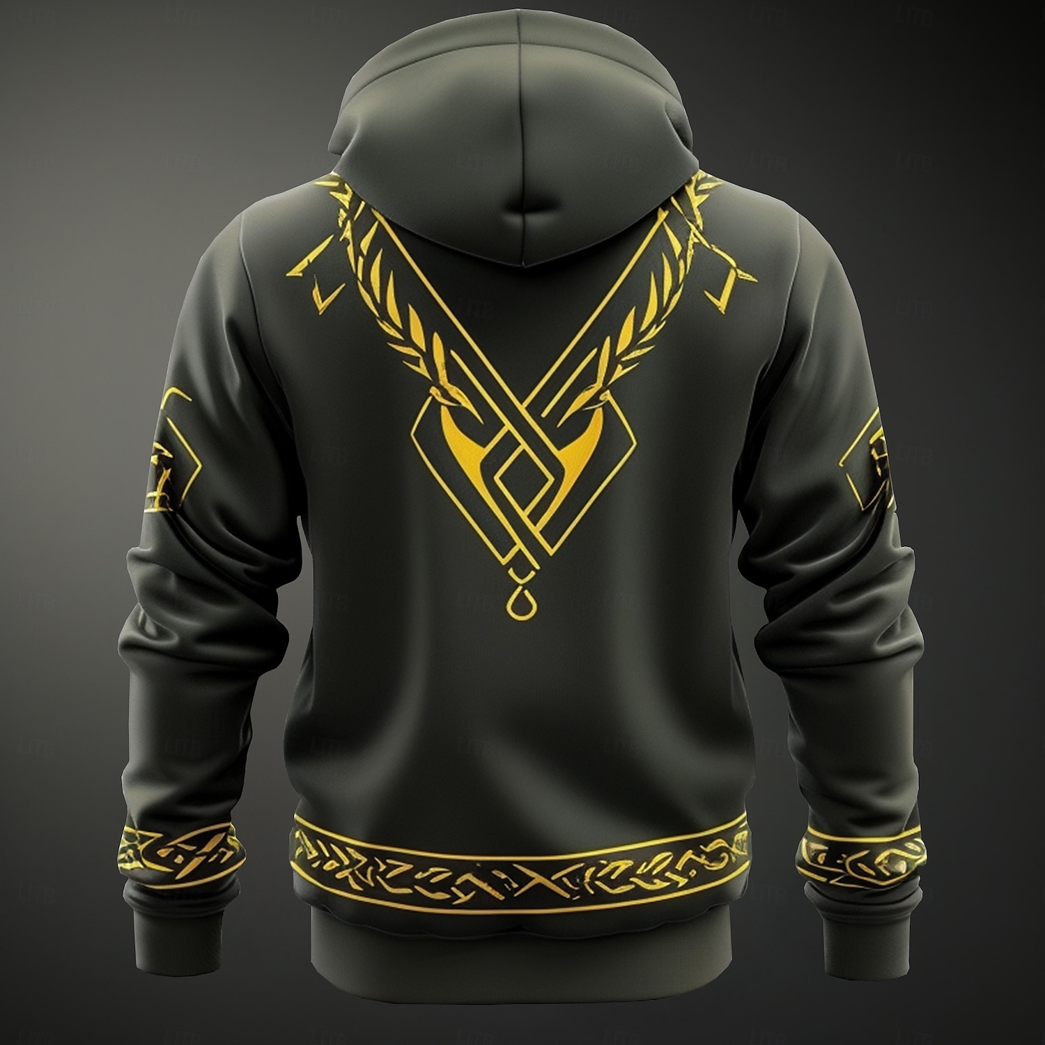 Per uomo Vichingo Felpe Felpa Soprabiti Felpa con cappuccio Girocollo Di tendenza Stampa 3D Feste Per eventi Abbigliamento di strada Nero A cordoncino Autunno Inverno progettista del 2025 a $29.99 –P3