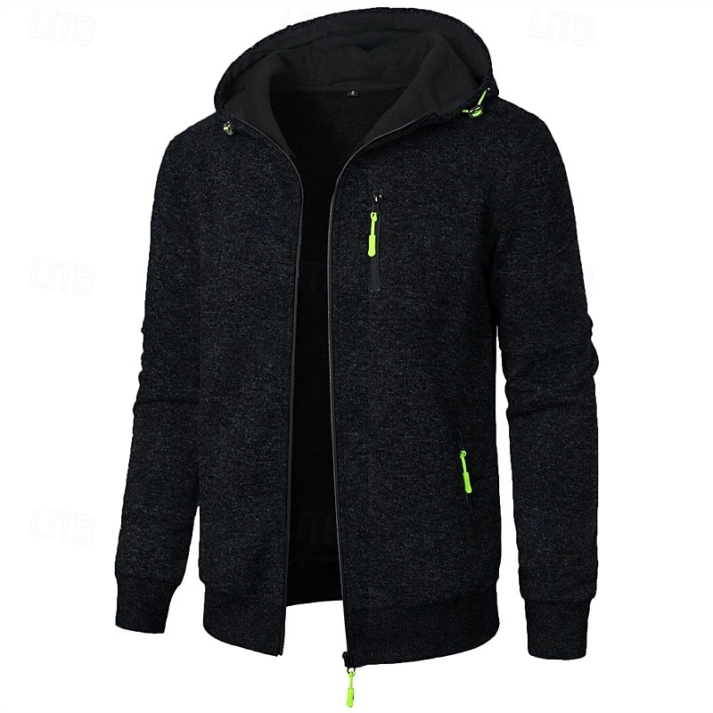 Herren Strickjacke Kurzer Pullover Zip Pullover Reißverschluss Strickpullover Gerippt Stricken Standard Tasche Feste Farbe Mit Kapuze Modisch Klassisch Urlaub Freizeitskleidung Bekleidung Herbst 2025 - $18.99 –P20