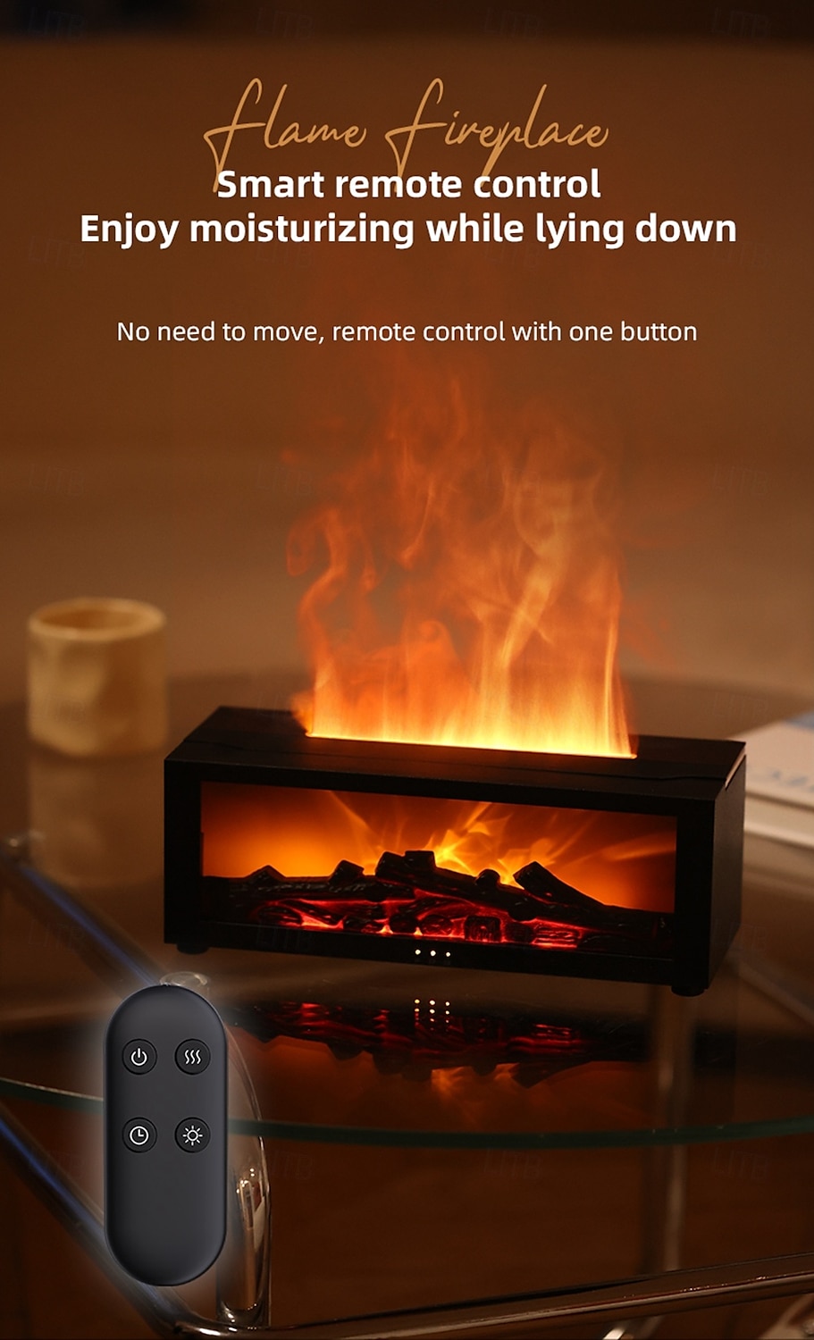 Flame Diffuser USB-Powered Simulated Flame Aroma Diffuser 7-Color Flame Oil Essential Aroma Diffuser with Remote 2025 - $42.99 –P9