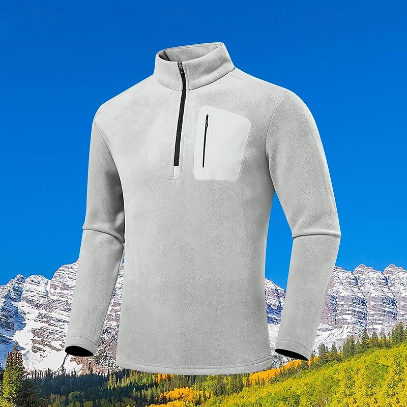 Men's Hiking Fleece Jacket Winter Outdoor Thermal Warm Fleece Lining Fleece Jackets Climbing Camping / Hiking / Caving Traveling Dark Grey Black Army Green Light Grey 2025 - $46.99 –P3