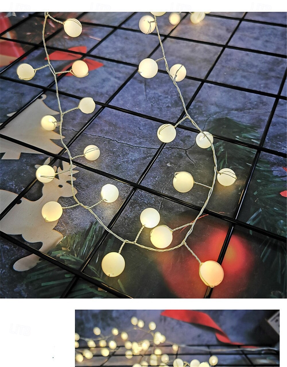 3 m-es 100 led akkumulátoros tündérgömb lámpák, vízálló kültéri golyósoros fényfüzér karácsonyfára, kertre, karácsonyi dekorációra 2025 - $25.99 –P11