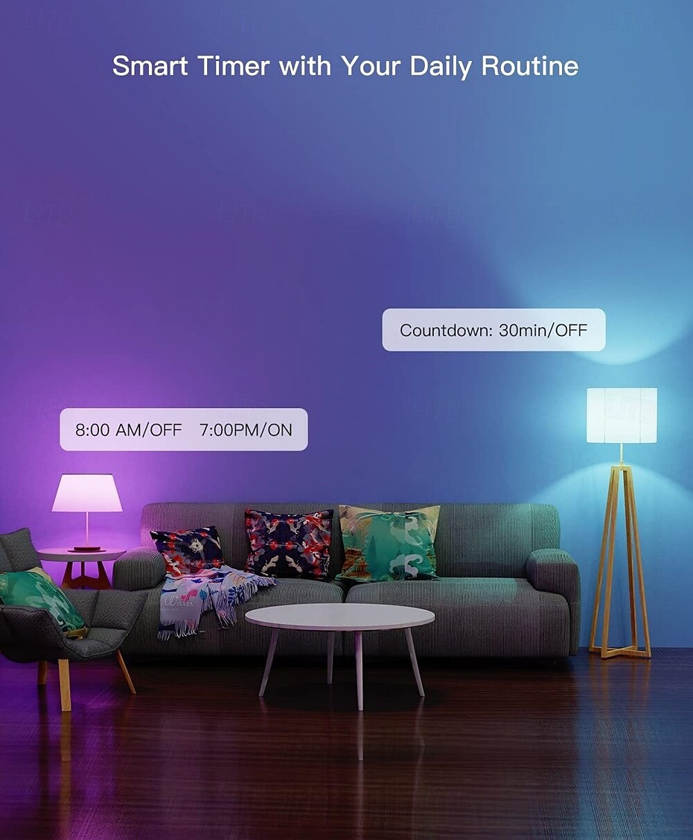 2025年 E26/E27 RGB LED スマート電球 – 10W 色変化、WiFi 調光可能、Alexa 対応 &グーグル4個  コレクション – $53.99 –P4