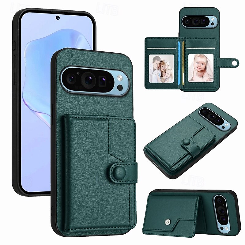 2025年 電話 ケース 用途 ピクセル9プロ ピクセル9プロXL Pixel 8 Pro Pixel 8 ピクセル9 バックカバー スタンド付き カード挿入口 耐衝撃 レトロ風 TPU PUレザー コレクション – $16.99 –P10
