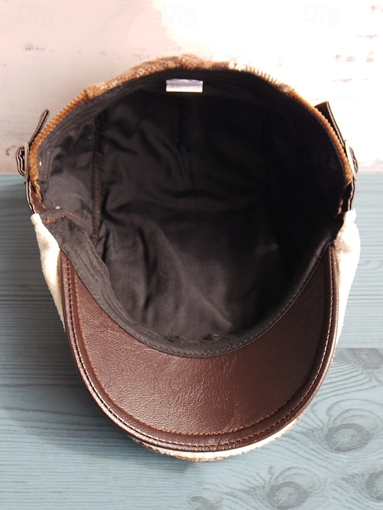 casquette à chevrons pour homme avec lanière en cuir réglable - casquette plate de style vintage, idéale pour les vêtements décontractés et les activités de plein air de 2025 ? $14.99 –P4