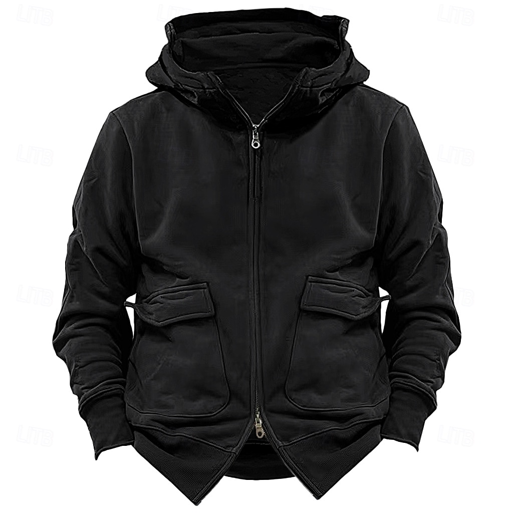 Bărbați Hanorac cu Glugă Hanorac tactic Negru Bleumarin Kaki Gri Închis Capișon Simplu Sporturi & Exterior Sport Haine de strada non-imprimare Designer De Bază Casual Iarnă Îmbrăcăminte Hanorace 2025 - $39.99 –P6