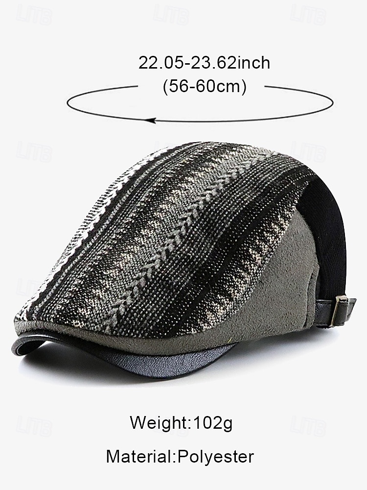 heren visgraat ivy pet met verstelbare leren band - vintage stijl platte pet, ideaal voor casual kleding en buitenactiviteiten 2025 - $14.99 –P9