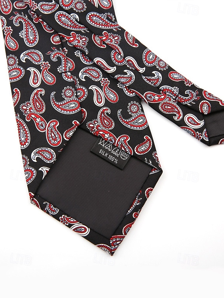 gravatas masculinas de seda sintética com padrão retrô - gravatas vintage com estampa floral e geométrica para uso formal e empresarial de 2025 por $11.99 –P4