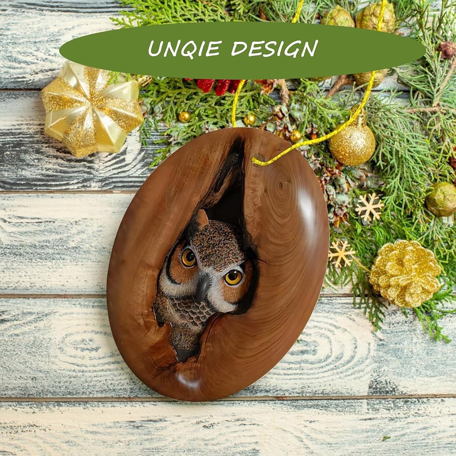 Ozdoba świąteczna w kształcie zwierzęcia, 2D akrylowa ozdoba choinkowa ze wzorem zwierzęcia, dekoracja leśna, sezonowa dekoracja choinki, sufitu, pamiątkowe prezenty świąteczne 2025 - $6.49 –P4