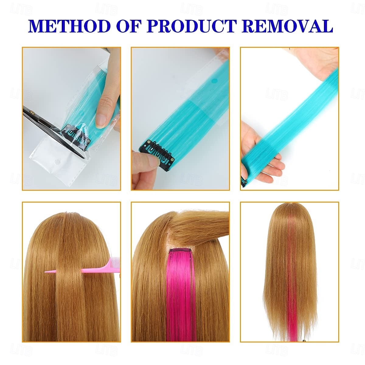 12Pcs Colored Hair Extensions - 22 Inch Straight Clip In Synthetic Hairpieces Ideal for Women, Kids, and Girls, for Halloween, Christmas and Cosplay 2025 - $11.99 –P6