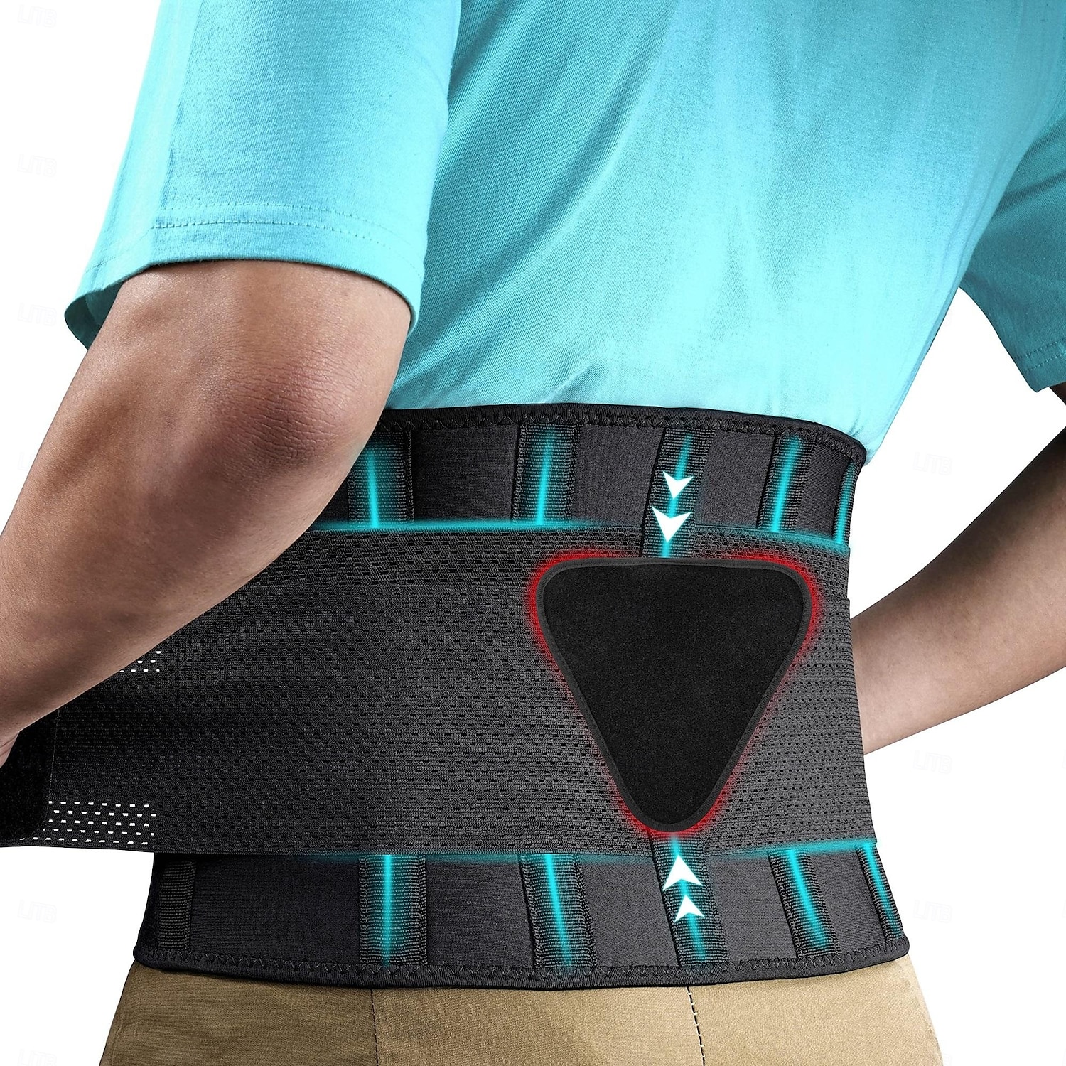 2025年 重いものを持ち上げる作業用の男性用腰部サポートベルト、腰痛用のバックブレース、脊柱側弯症、椎間板ヘルニア、坐骨神経痛用の腰部パッド付き通気性のあるバックサポートベルト  コレクション – $32.99 –P1