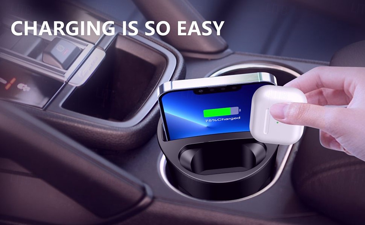4 in 1 Multifunction Car Wireless Charging Cup for Qi Phone & Airpods 3/2/Pro Wireless Charger Phone Holder for Car Compatible 2025 - $47.99 –P3