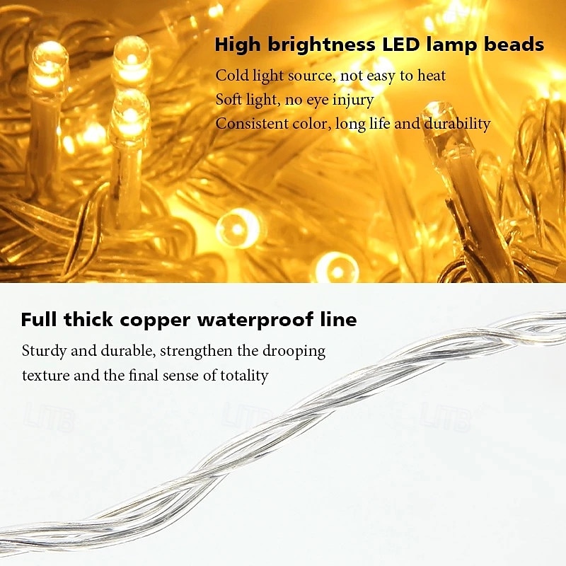 2025年 エレガントなウェディングパーティーレセプション LED カーテンストリングライト - 6m x 3m / 3m x 3m 600 LED きらめく星の妖精ライト、ホームデコレーション用  コレクション – $38.99 –P9