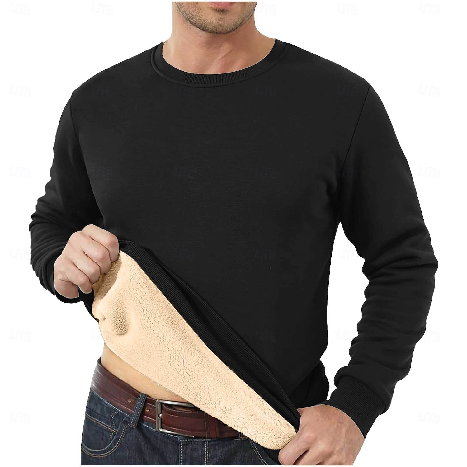 Herr Tröja Sherpa linne Svart Gul Rubinrött Blå Grön Rund hals Slät Sport & Utomhus Dagligen Helgdag Streetwear Häftig Ledigt Vinter Vår & Höst Kläder Pull Tröjor 2025 - $30.99 –P5