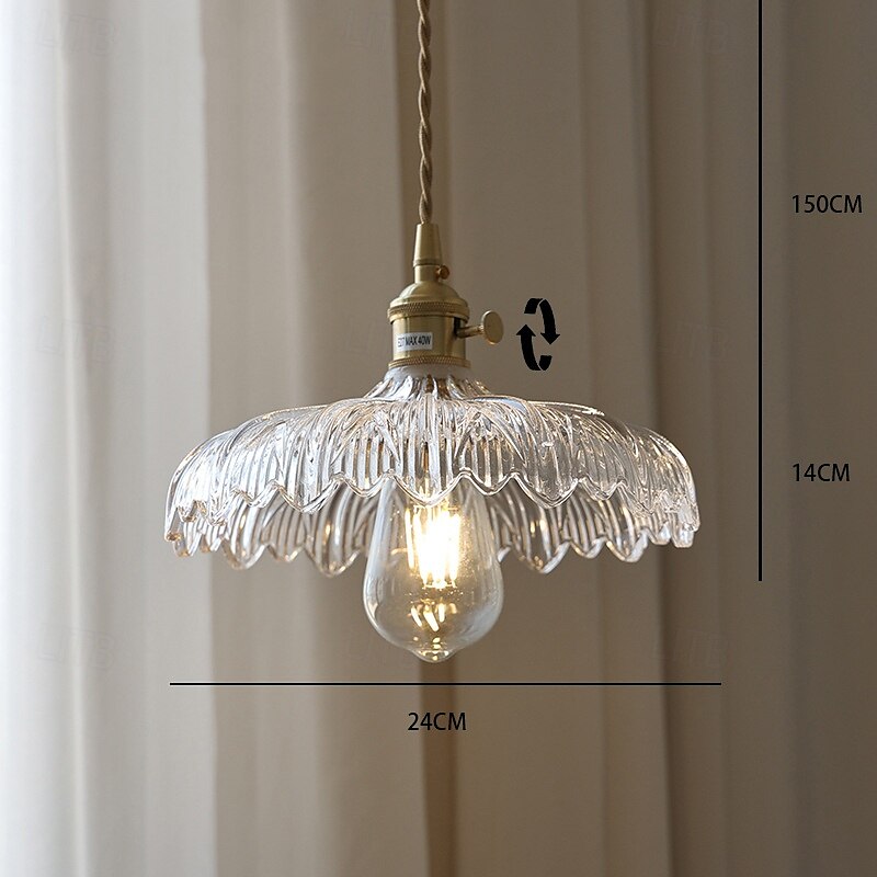 LED Modern Chandelier Lamp Flower Pattern Glass Ceiling Pendant Light V intage Bar Cafe Chandelier Fixtures Pendant Light Hanging Lamp Lighting Industrial Modern 25cm 110-240V 2025 - $101.99 –P3