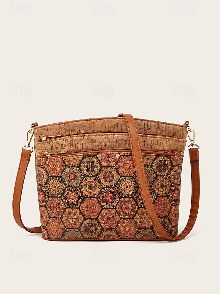 boho vintage crossbody táska geometrikus mintákkal - könnyű és stílusos válltáska nőknek, ideális mindennapokhoz és utazáshoz 2025 - $29.99 –P5