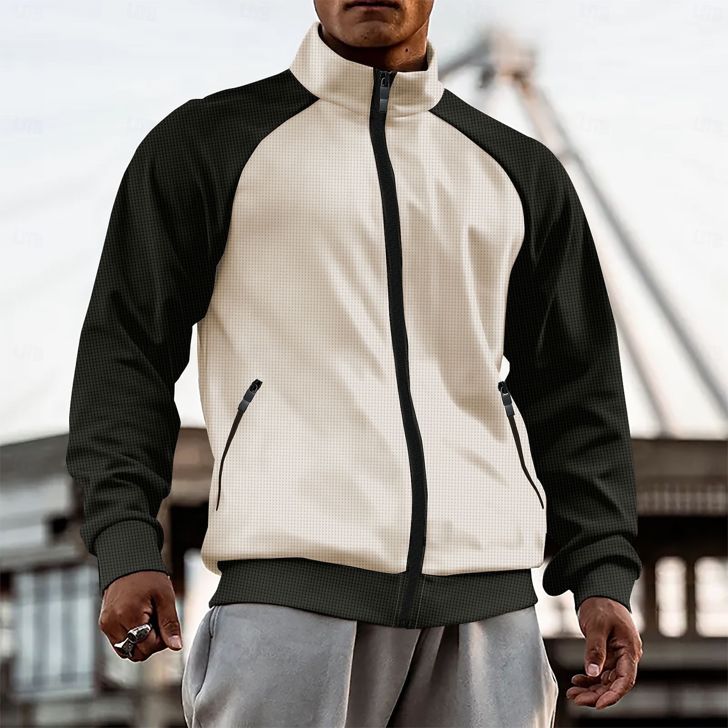 Per uomo Felpa con cappuccio e zip Felpa con cappuccio a zip intera Felpe con zip Bianco Marrone Cachi Grigio Colletto Mao Color Block Liscio Zip Up Collage Sportivo Giornaliero Per eventi Streetwear del 2025 a $25.99 –P6