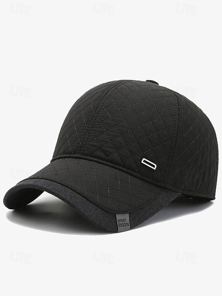 Gesteppte Winter-Baseballmütze mit Ohrenklappen für Herren – warme, wasserdichte Outdoor-Mütze in Schwarz, Marineblau und Dunkelgrau 2025 - $14.99 –P8