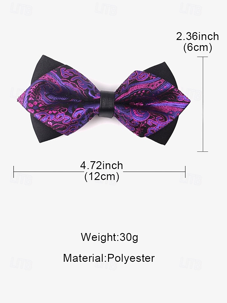 Men's Floral Pattern Bow Tie – Elegant Jacquard Woven Bow Ties in Red, Gold, Blue, and Black, Perfect for Formal Events and Weddings 2025 - $9.99 –P6