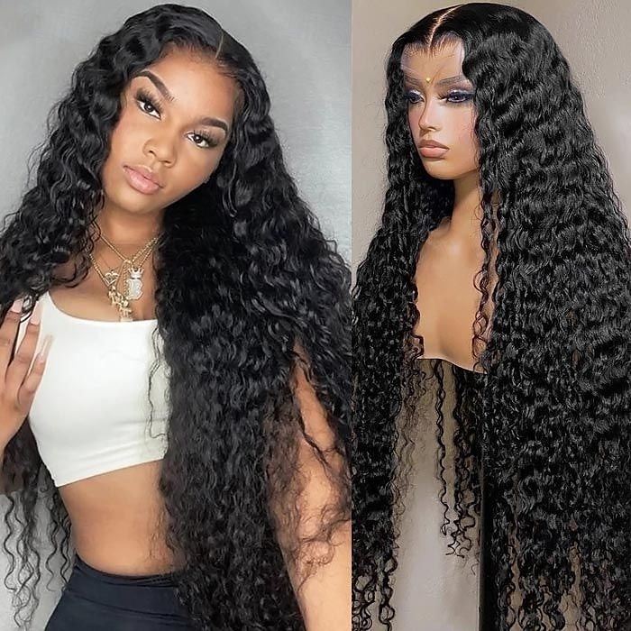 parrucche frontali in pizzo trasparente con onde d'acqua 13x6 capelli umani densità 150 del 2025 a $286.59 –P3