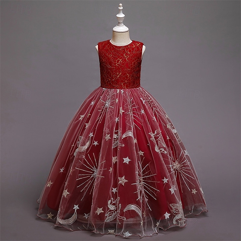 Enfants Fille Robe de fête Etoile Sans Manches Utilisation Noël Anniversaire Maille Magnifique Doux Polyester Maxi robe soirée Robe Évasée Robe Trapèze Eté 4-12 ans Rose Claire Rouge Bleu de 2025 ? $41.99 –P7