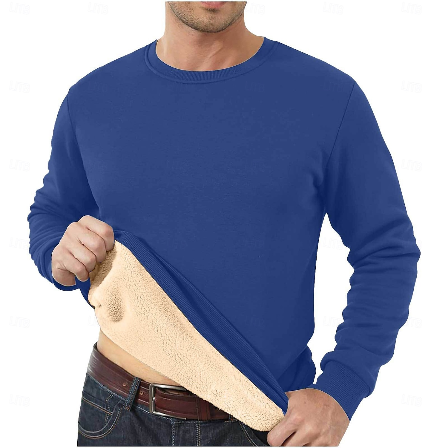 Herr Tröja Sherpa linne Svart Gul Rubinrött Blå Grön Rund hals Slät Sport & Utomhus Dagligen Helgdag Streetwear Häftig Ledigt Vinter Vår & Höst Kläder Pull Tröjor 2025 - $30.99 –P9