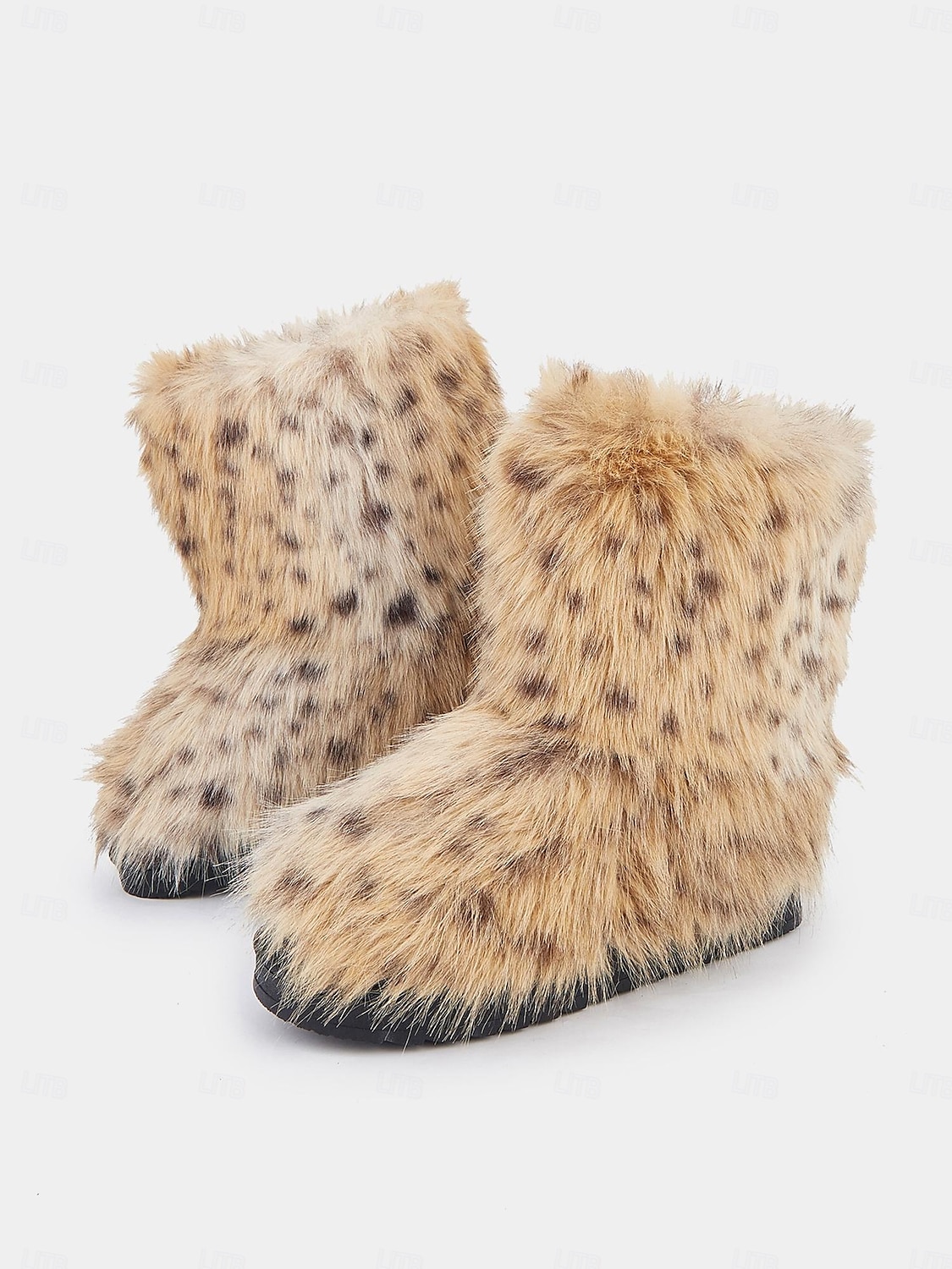 dámské sněhule z umělé kožešiny s leopardím vzorem – teplé a stylové zimní outdoorové boty do chladného počasí 2025 - $46.99 –P1