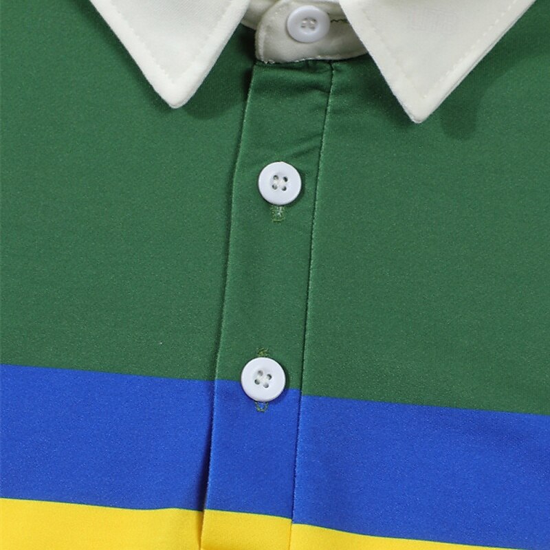 Men's Golf Shirt Golf Polos Shirts Work Casual Lapel Long Sleeve Basic Modern Color Block Patchwork Buttons Spring &  Fall Regular Fit Navy Blue Green Golf Shirt 2025 - $21.99 –P6