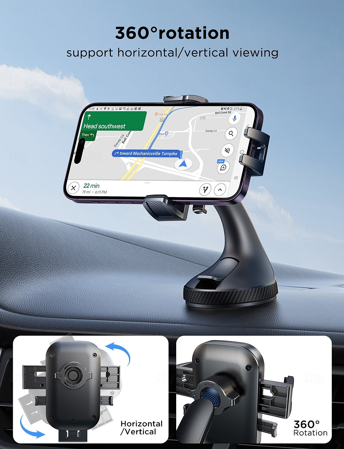 Dashboard Phone Holder Phone Mount for Car Windshield Buckle Type Suction Cup Phone Holder for Car Compatible with All Mobile Phone Phone Accessory 2025 - $26.99 –P3
