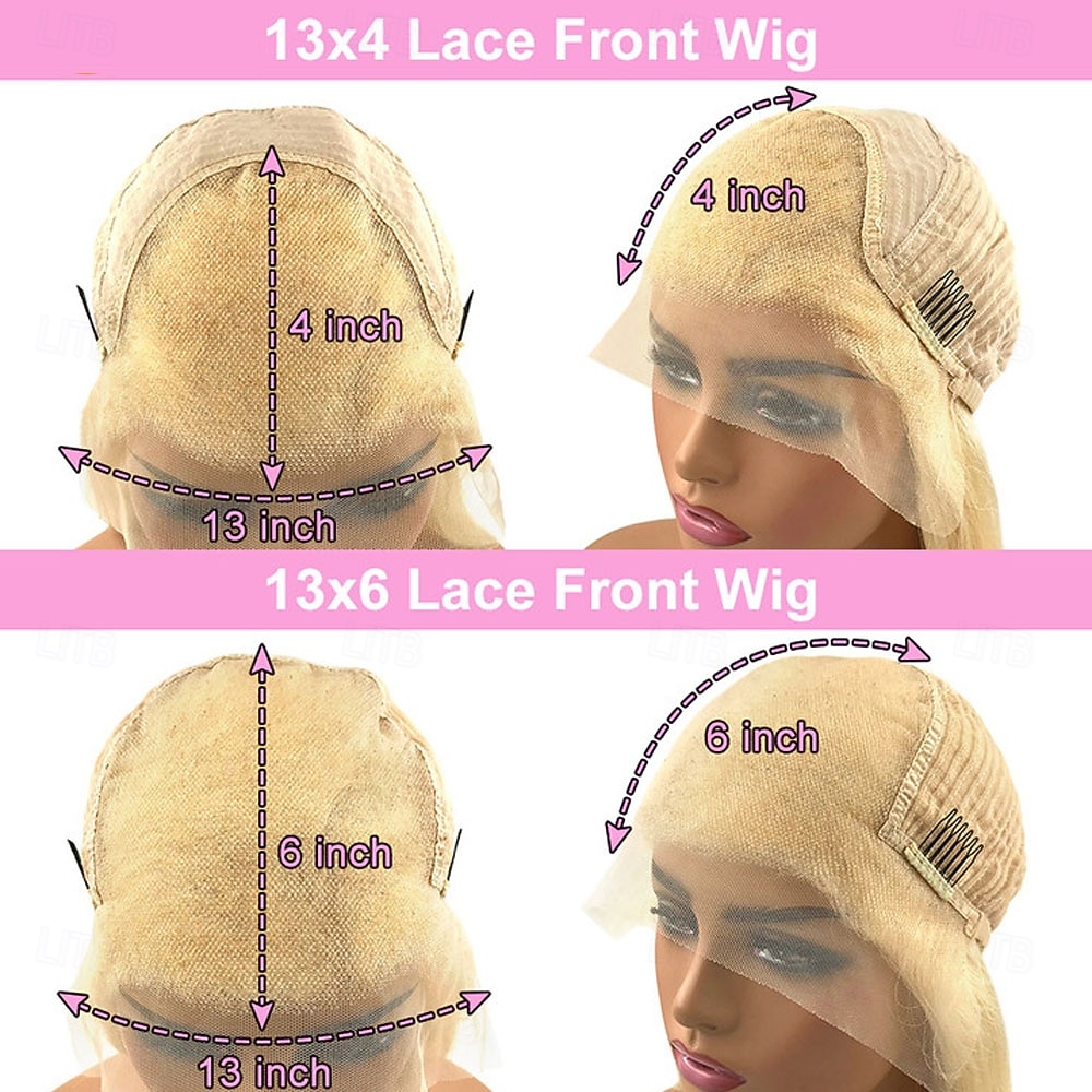 Remy Human Hair 13x4 Lace Front Wig Short Bob Free Part Peruvian Hair Body Wave Light Brown Blonde Multi-color Wig 150% Density with Baby Hair Glueless Pre-Plucked For wigs for black women Long 2026 - $306.39 –P5