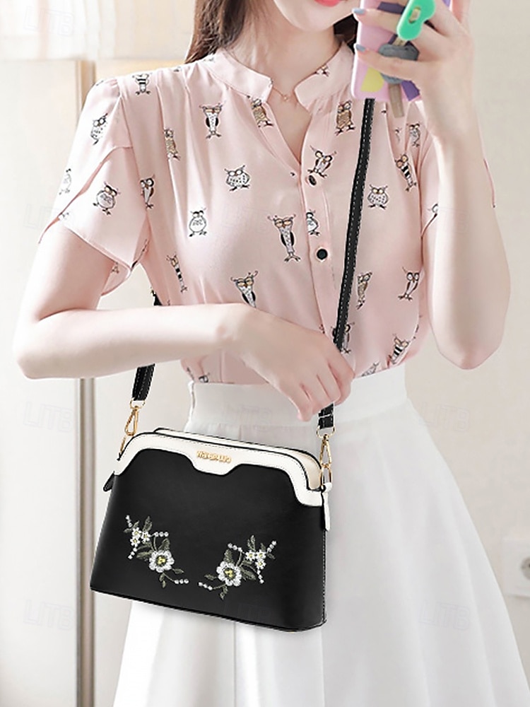 dámská květinová vyšívaná crossbody kabelka – elegantní kabelka přes rameno s nastavitelným popruhem, ideální pro běžné i formální příležitosti 2025 - $24.99 –P5