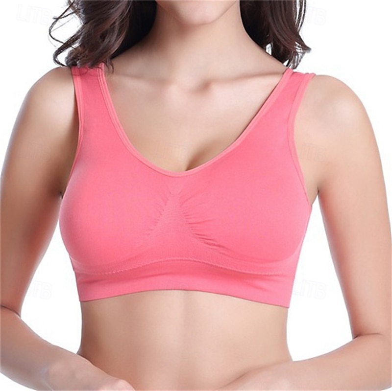 Per donna Reggiseno Intimo / Maglia Intima Top reggiseno Comodo Traspirante Resistente agli urti Imbottitura rimovibile Senza ferretto Semplice Sport Abbigliamento sportivo Rosa chiaro Blu chiaro del 2025 a $10.49 –P2