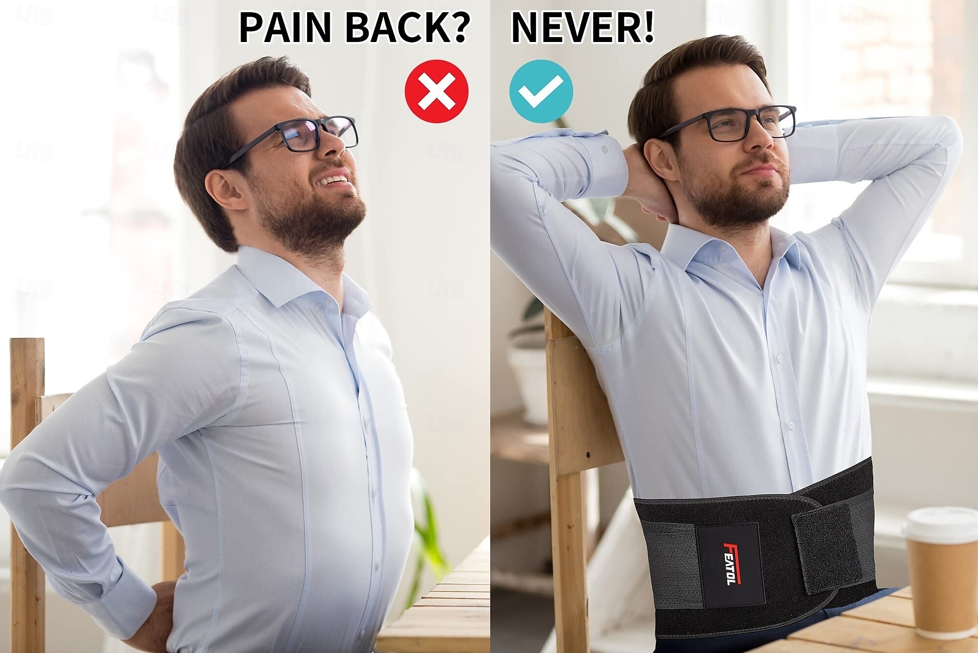 2025年 重いものを持ち上げる作業用の男性用腰部サポートベルト、腰痛用のバックブレース、脊柱側弯症、椎間板ヘルニア、坐骨神経痛用の腰部パッド付き通気性のあるバックサポートベルト  コレクション – $32.99 –P4