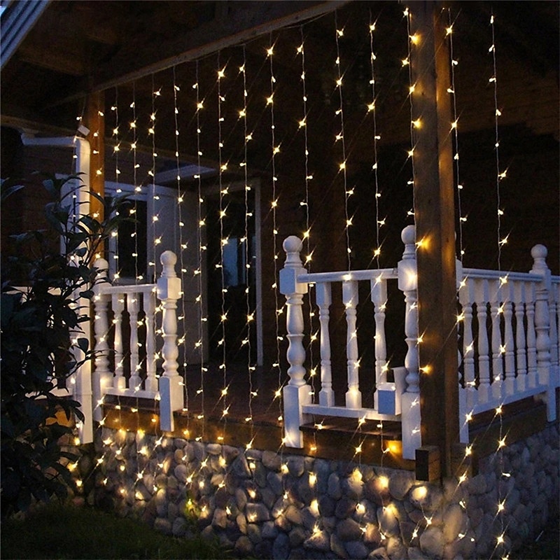 elegante festa de casamento recepção led cortina luzes de corda – 6m x 3m / 3m x 3m 600 leds cintilantes estrelas luzes de fadas para decoração de casa de 2025 por $38.99 –P7
