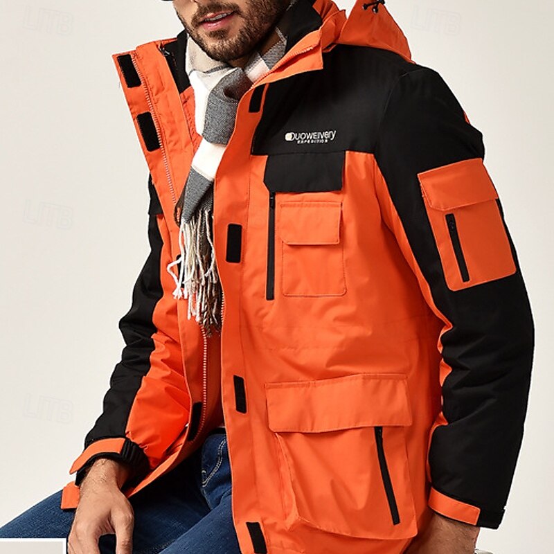 Hombre Chaqueta Softshell Chaqueta para senderismo Invierno Al aire libre Bloque de color Resistente al Viento Resistente al Agua Chaquetas 3-en-1 Chaqueta cortavientos Viaje Negro Marfil Azul Marino 2025 - $88.79 –P2