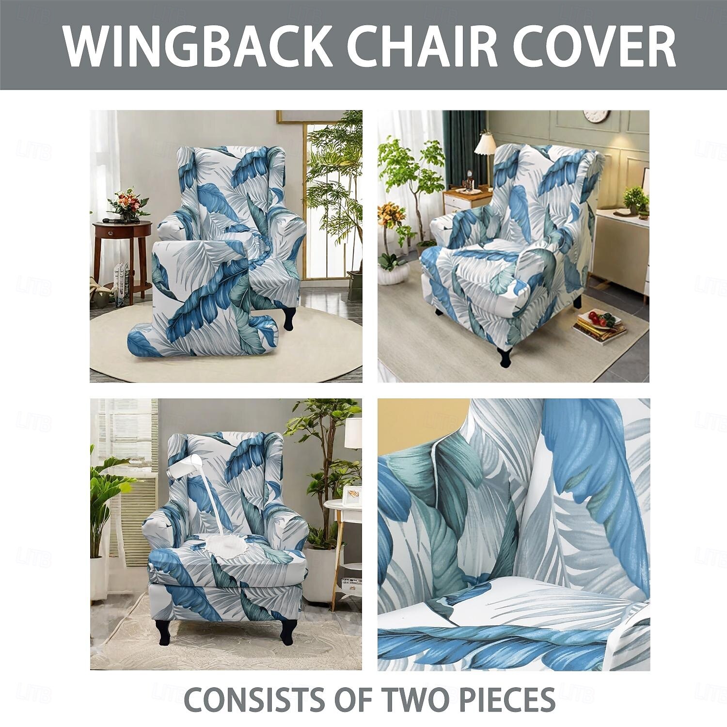 capa para cadeira com encosto de orelha floral capa elástica e durável com design floral elegante, perfeita para proteger e realçar sua cadeira com encosto de orelha, ideal para uma decoração de sala de 2025 por $30.99 –P6