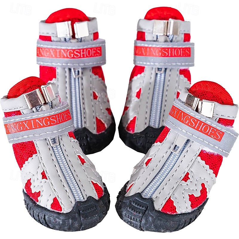 Hunde Hund Schuhe und Stiefel Regenstiefel Rutschfest Sneaker Casual / sportlich Farbblock Für Haustiere Gummi Schwarz 2026 - $30.99 –P4