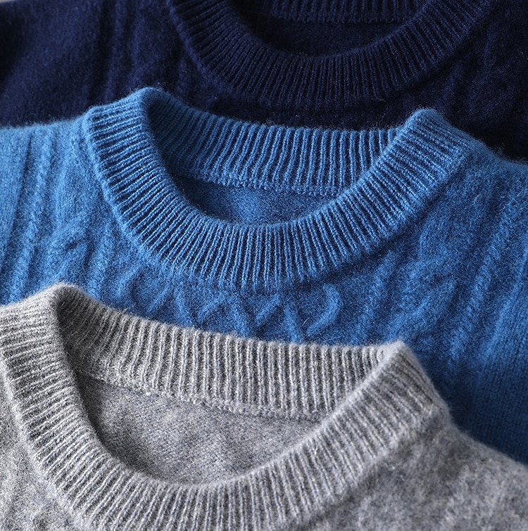 Hombre Jersey Jacquard Tejer Jacquard Color sólido Cuello Barco Prendas de punto Elegante Navidad Regalos de Navidad Ropa Otoño Invierno Azul Marino Azul Real S M L 2025 - $76.99 –P6